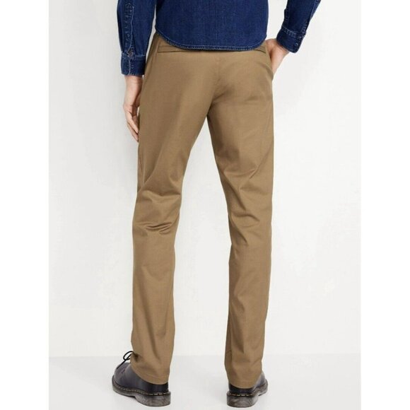 Old Navy Built-In Flex Ultimate Tech Straigh Chino Pants Khaki Men's 34x34 NWT - Picture 2 of 12